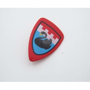 PLAYMOBIL (L6c17) MOYEN-AGE - Bouclier Rouge & Cygne Noir Chevalier 4689 Abimé