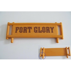 PLAYMOBIL (B12c08) WESTERN - Pancarte Enseigne Fort Glory 3806 Attaches Cassée