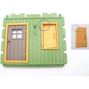 PLAYMOBIL (B3214) WESTERN - Mur Porte Entrée & Fenêtre Bureau Sheriff 3786 cassé