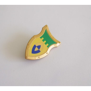 PLAYMOBIL (L684) MOYEN-AGE - Bouclier Doré Vert & Jaune Prince 4643