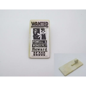 PLAYMOBIL (B3383) WESTERN - Pancarte Affiche Blanche Bureau Sheriff 3423 Jaunie