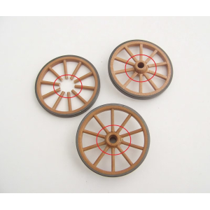PLAYMOBIL (B21c05) WESTERN SOLDATS - Lot 3 Grandes Roues 55mm Marron Cassées