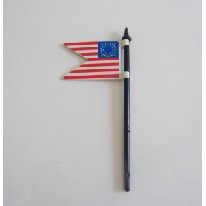 PLAYMOBIL (B2150) WESTERN SOLDATS - Drapeau Imprimé & Mat Noir Cavalerie Us 5249