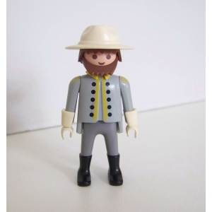 PLAYMOBIL (B2223) WESTERN SOLDATS - Officier Sudiste Commandant Chariot 3785