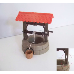 PLAYMOBIL (L3103) MOYEN-AGE - Puits Complet Toutes Pièces Château 3450 Cassé