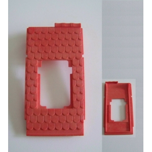 PLAYMOBIL (L3113) MOYEN-AGE - 1 Pan de Toit Rouge Ouvert Fenêtre Maison Vintage