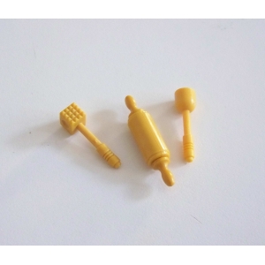 PLAYMOBIL (J1102) EPOQUE 1900 - Lot de 3 Ustensiles de Cuisine Jaune 5322