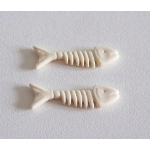 PLAYMOBIL (J163) EPOQUE 1900 - Lot de 2 Squelettes de Poisson Poissonnier 5342