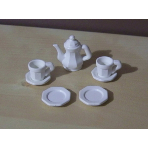 PLAYMOBIL (J113) EPOQUE 1900 - Théière & 2 Tasses avec Assiettes Blanches 5320