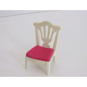 PLAYMOBIL (J2137) EPOQUE 1900 -Chaise Blanche Assise Rose Fête Anniversaire 5511