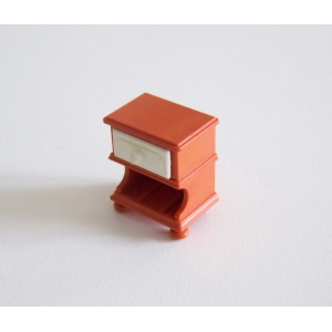 PLAYMOBIL (J289) EPOQUE 1900 - Table de Nuit Chevet Orange & Blanc Chambre 5319