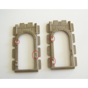 PLAYMOBIL (L31c26) MOYEN-AGE - Lot de 2 Contours en Pierre Porte Maison Cassés