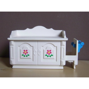 PLAYMOBIL (J208) EPOQUE 1900 - Table à Langer Blanche Motifs Fleurs 5313