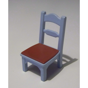 PLAYMOBIL (J209) EPOQUE 1900 - Chaise Bleue Assise Marron pour Cuisine 5322