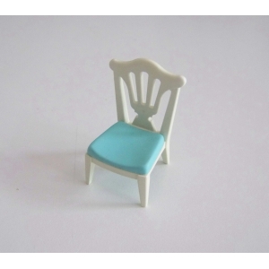 PLAYMOBIL (J2170) EPOQUE 1900 - Chaise Blanche Assise Bleu Clair Mariage 5339