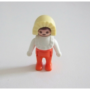 PLAYMOBIL (J379) EPOQUE 1900 - Bébé Orange & Blanc avec Bonnet & Bavoir 4145