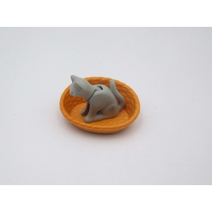 PLAYMOBIL (J324) EPOQUE 1900 -Chat Gris Assis Panier Salon 5310 Patio 5326 Jauni