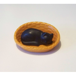 PLAYMOBIL (J318) EPOQUE 1900 - Chat Noir Endormi dans Panier Ovale Salon 5310