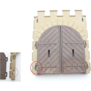 PLAYMOBIL (L31c34) MOYEN-AGE - Entrée Rempart & Portes 3446 3450 Jaunie Cassée