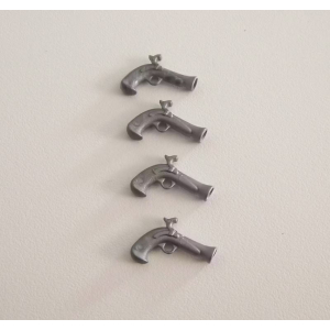PLAYMOBIL (A2269) PIRATES - Lot de 4 Pistolets Tromblons Gris Vintage
