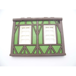 PLAYMOBIL (L3157) MOYEN-AGE - Mur Colombage 2 Fenêtres Maison Tailleur 3440