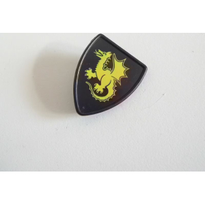 PLAYMOBIL (L6122) MOYEN-AGE - Bouclier Noir Dragon Jaune Tour du Baron 3665