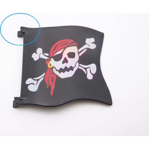PLAYMOBIL (A3514) PIRATES - Drapeau Tête de Mort Mat Avant Bateau 4290 Cassé