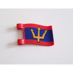 PLAYMOBIL (A3517) PIRATES - Drapeau Rouge & Bleu avec Trident pour Bateau 4290