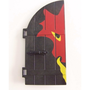 PLAYMOBIL (L3226) MOYEN-AGE - Porte Noire Gauche Forteresse Dragon 3269