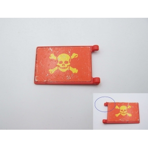 PLAYMOBIL (A3401) PIRATES - Drapeau Rouge Tête de Mort Bateau 3550 3750 (Cassé)