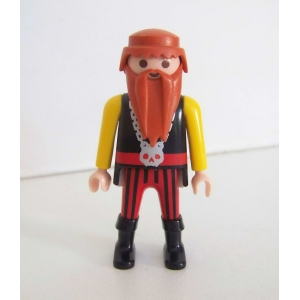 PLAYMOBIL (A4232) PIRATES - Capitaine Barbe Rousse Bateau Corsaire Noir 3860