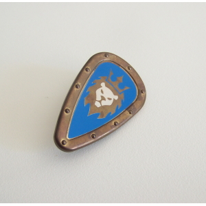 PLAYMOBIL (L610) MOYEN-AGE - Bouclier Doré & Bleu Tête de Lion Chevalier 4430