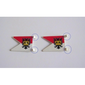 PLAYMOBIL (A12c01) PIRATES - Lot 2 Drapeaux Garde Royale Prison 3859 (cassés)