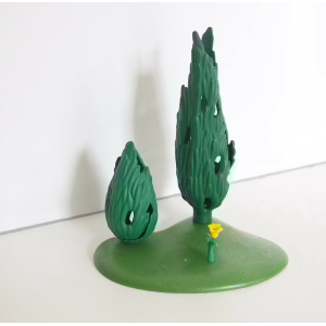 PLAYMOBIL (R746) MARIAGE - Lot de 2 Arbres Style Cyprès sur Plaque Verte 4308