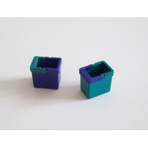 PLAYMOBIL (R635) MAISON MODERNE - Lot de 2 Poubelles Bleue & Verte Cuisine 3968