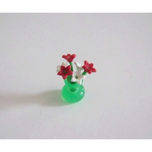 PLAYMOBIL (R699) MAISON MODERNE - Fleurs Blanc & Rouge Vase Vert Maison 5167