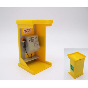 PLAYMOBIL (R5229) La POSTE - Cabine Téléphonique Jaune 3231 Vintage (Défaut)
