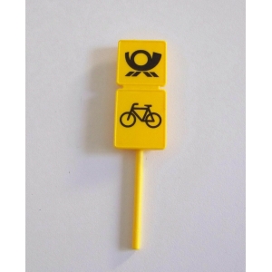 PLAYMOBIL (R5244) La POSTE - Panneau Réservé Vélo Postier avec Pied Bureau 4400