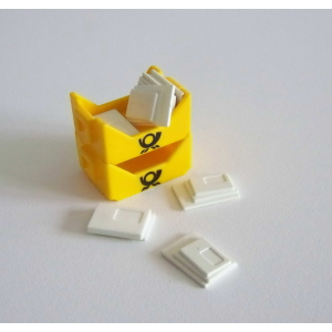 PLAYMOBIL (R5223) La POSTE - Lot de 2 Bacs Jaunes avec 8 Lettres 4403 & 4400