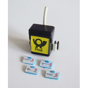 PLAYMOBIL (R5234) La POSTE - Chariot Noir Facteur & 4 Lettres Bleues Autocollant