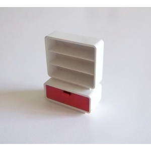 PLAYMOBIL (R451) GARDERIE - Armoire Etagère Rouge & Blanche 3290 Vintage