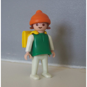 PLAYMOBIL (R455) ECOLE - Fille Verte Ecolière avec Cartable Jaune 3522
