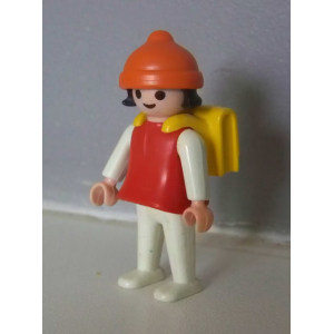 PLAYMOBIL (R456) ECOLE - Fille Rouge Ecolière avec Cartable Jaune 3522