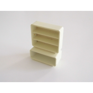 PLAYMOBIL (R4c04) GARDERIE - Armoire Etagère Blanche Sans Porte Jaunie 3417