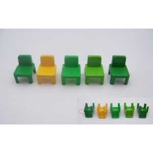 PLAYMOBIL (R4c05) ECOLE - Lot de 5 Chaises d'Ecolier Ecole 3522 (Avec Défauts)