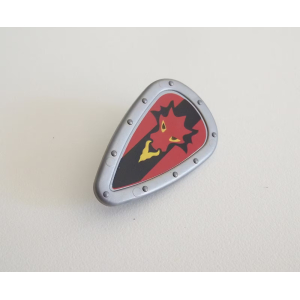 PLAYMOBIL (L618) MOYEN-AGE - Bouclier Gris Tête de Dragon Rouge Chevalier 3319