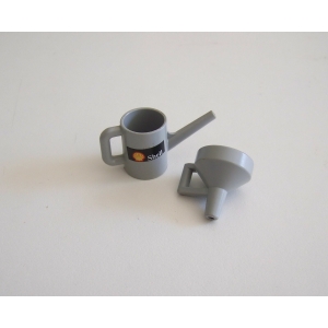 PLAYMOBIL (R3135) STATION -  Burette d'Huile & Entonnoir Gris Shell 3615 3614