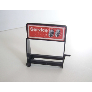 PLAYMOBIL (R3159) STATION - Support Noir Range Pneus Esso 3434 (Abimé)