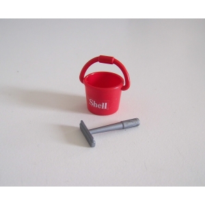 PLAYMOBIL (R3148) STATION SERVICE - Seau & Raclette Grise pour Parebrise 3218