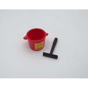 PLAYMOBIL (R3139) STATION SERVICE - Seau & Raclette Noire Parebrise 3434 3437